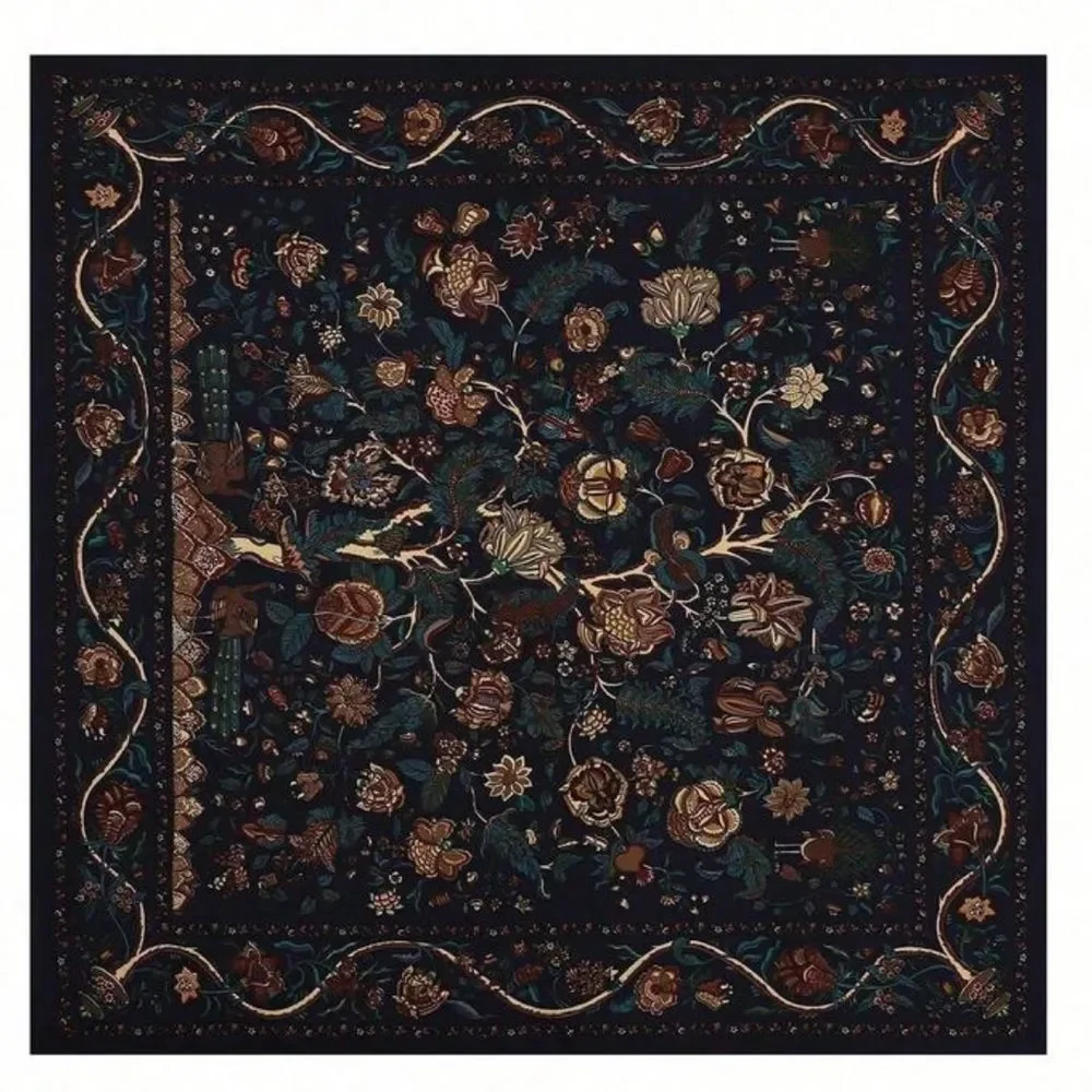Navy Floral Pattern Headscarf N1424